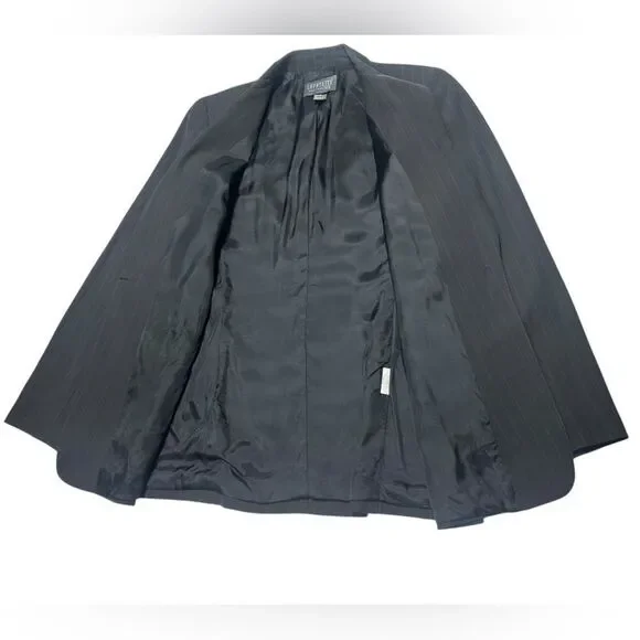 Lafayette 148 New York Charcoal Striped Blazer - Picture 3 of 10